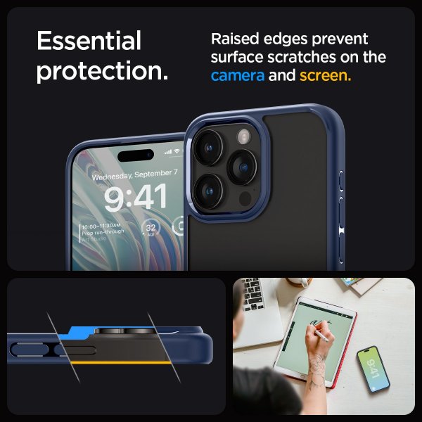 Spigen iPhone 15 Pro Deksel Ultra Hybrid Navy Blue