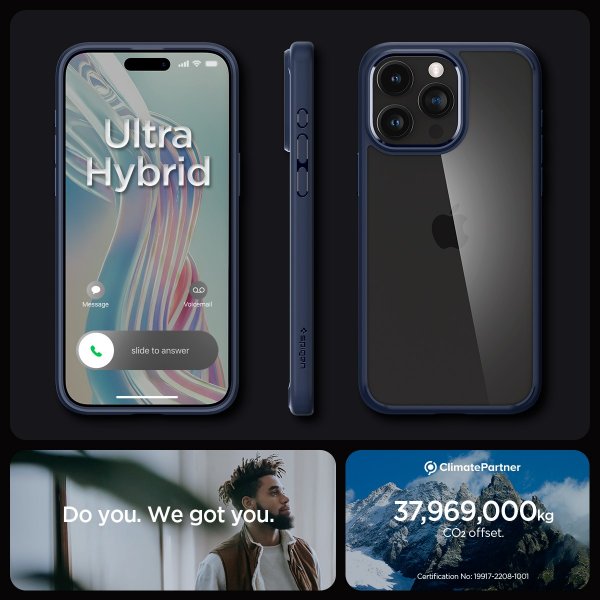 Spigen iPhone 15 Pro Deksel Ultra Hybrid Navy Blue