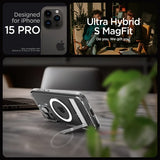 Spigen iPhone 15 Pro Deksel Ultra Hybrid S MagFit Crystal Clear