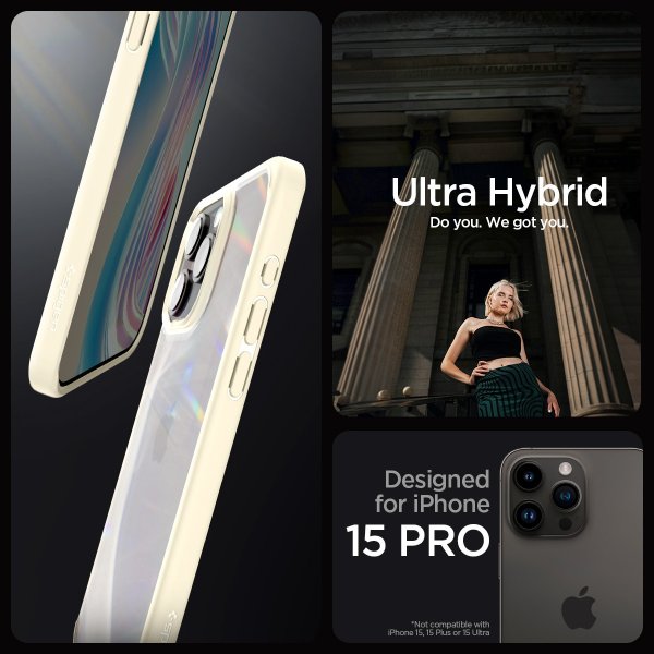 Spigen iPhone 15 Pro Deksel Ultra Hybrid Mute Beige