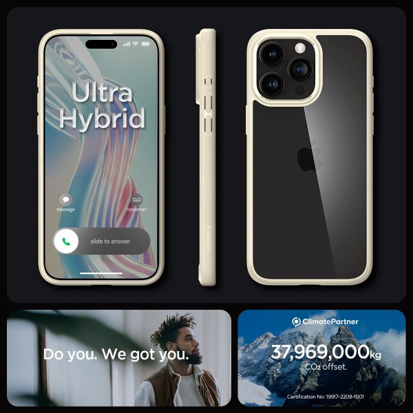 Spigen iPhone 15 Pro Deksel Ultra Hybrid Mute Beige