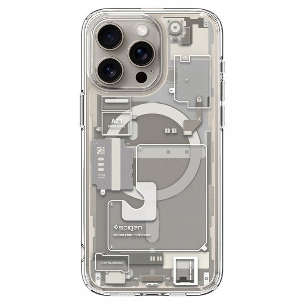 Spigen iPhone 15 Pro Deksel Ultra Hybrid Zero One MagFit Natural Titanium