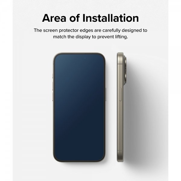 Ringke iPhone 15 Pro Skjermbeskytter Easy Slide 2-pakning