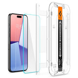 Spigen iPhone 15 Pro Skjermbeskytter GLAS.tR EZ Fit 2-pakning