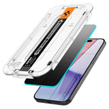 Spigen iPhone 15 Pro Skjermbeskytter GLAS.tR EZ Fit Privacy 2-pakning