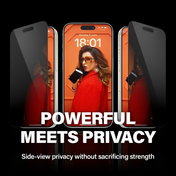 PanzerGlass iPhone 15 Pro Skjermbeskytter Ultra-Wide Fit Privacy EasyAligner