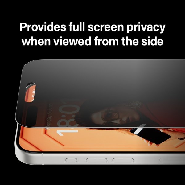 PanzerGlass iPhone 15 Pro Skjermbeskytter Ultra-Wide Fit Privacy EasyAligner