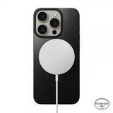 Nomad iPhone 15 Pro Skin Magnetic Leather Back Horween Svart