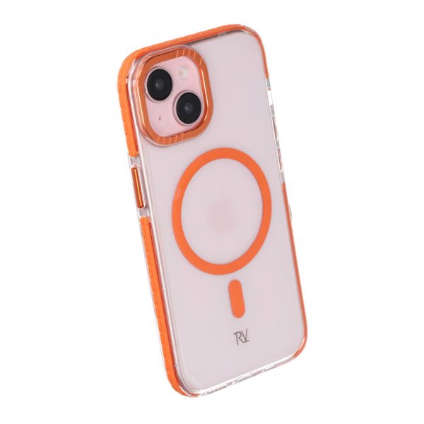 Rvelon iPhone 15 Deksel Forsterkede hjørner Oransje