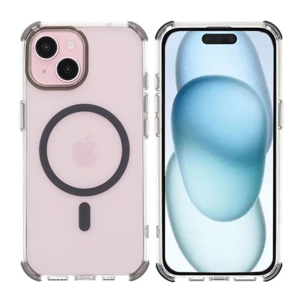 Rvelon iPhone 15 Deksel Forsterkede hjørner Grå