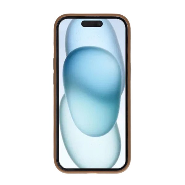 Rvelon iPhone 15 Deksel Roterbart Stativ Brun