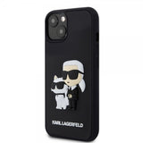 Karl Lagerfeld iPhone 15 Deksel 3D Rubber Karl & Choupette Svart
