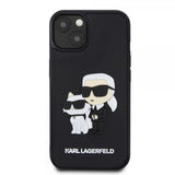 Karl Lagerfeld iPhone 15 Deksel 3D Rubber Karl & Choupette Svart