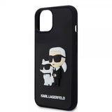 Karl Lagerfeld iPhone 15 Deksel 3D Rubber Karl & Choupette Svart