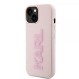 Karl Lagerfeld iPhone 15 Deksel 3D Rubber Karl Rosa