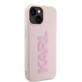 Karl Lagerfeld iPhone 15 Deksel 3D Rubber Karl Rosa