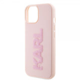 Karl Lagerfeld iPhone 15 Deksel 3D Rubber Karl Rosa