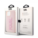 Karl Lagerfeld iPhone 15 Deksel 3D Rubber Karl Rosa