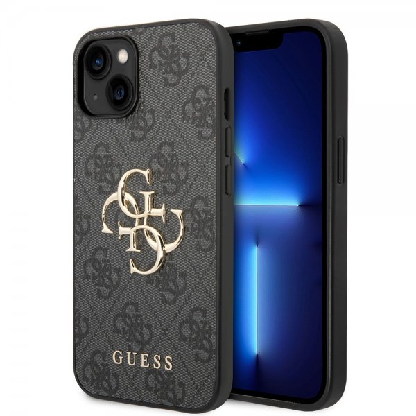 Guess iPhone 15 Deksel 4G Logo Grå