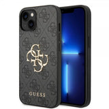 Guess iPhone 15 Deksel 4G Logo Grå
