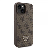 Guess iPhone 15 Deksel 4G Metal Triangle Strass Brun