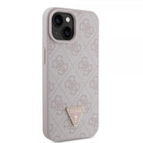Guess iPhone 15 Deksel 4G Metal Triangle Strass Rosa