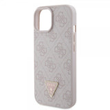 Guess iPhone 15 Deksel 4G Metal Triangle Strass Rosa