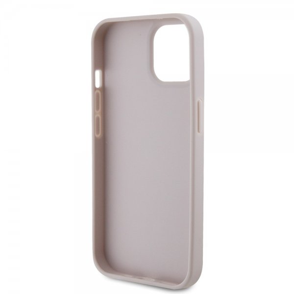 Guess iPhone 15 Deksel 4G Metal Triangle Strass Rosa