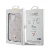 Guess iPhone 15 Deksel 4G Metal Triangle Strass Rosa
