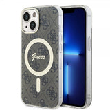 Guess iPhone 15 Deksel 4G Pattern MagSafe Brun