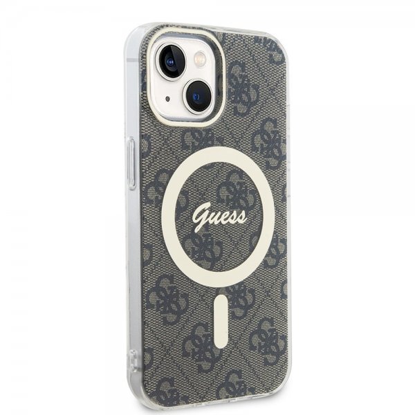 Guess iPhone 15 Deksel 4G Pattern MagSafe Brun