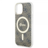Guess iPhone 15 Deksel 4G Pattern MagSafe Brun