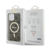 Guess iPhone 15 Deksel 4G Pattern MagSafe Brun