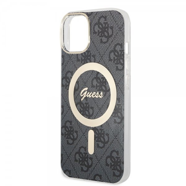 Guess iPhone 15 Deksel 4G Pattern MagSafe Svart