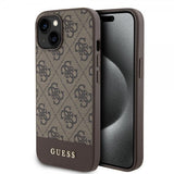 Guess iPhone 15 Deksel Bottom Stripe MagSafe Brun