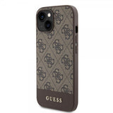 Guess iPhone 15 Deksel Bottom Stripe MagSafe Brun