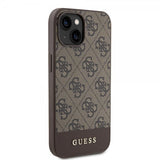 Guess iPhone 15 Deksel Bottom Stripe MagSafe Brun