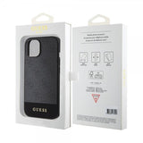Guess iPhone 15 Deksel Bottom Stripe MagSafe Svart