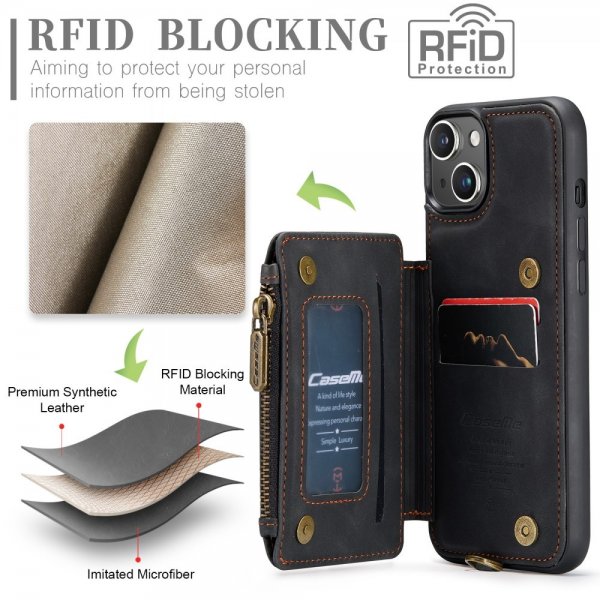 CaseMe iPhone 15 Deksel C20 Series Svart