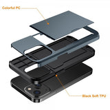 iPhone 15 Deksel Card Slide Blå