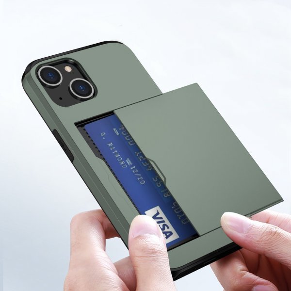 iPhone 15 Deksel Card Slide Grønn