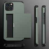 iPhone 15 Deksel Card Slide Grønn