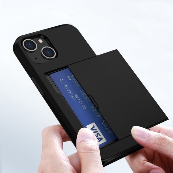 iPhone 15 Deksel Card Slide Svart