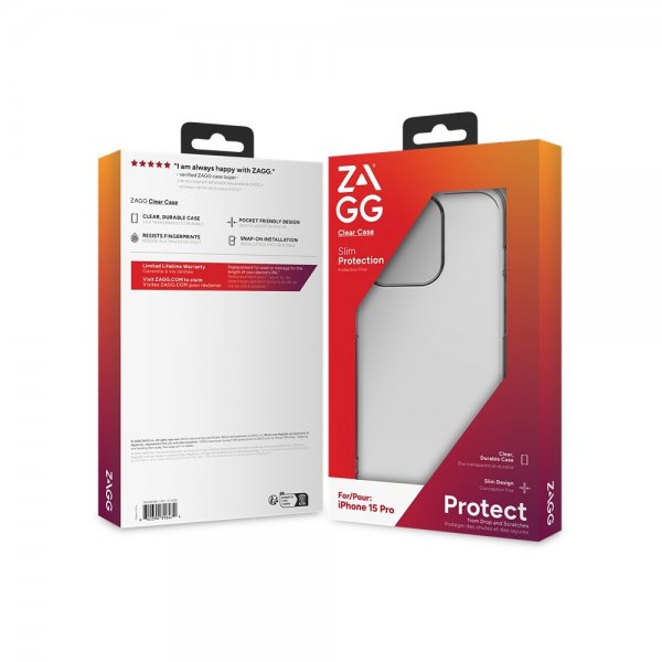 Zagg iPhone 15 Deksel Clear Case Transparent