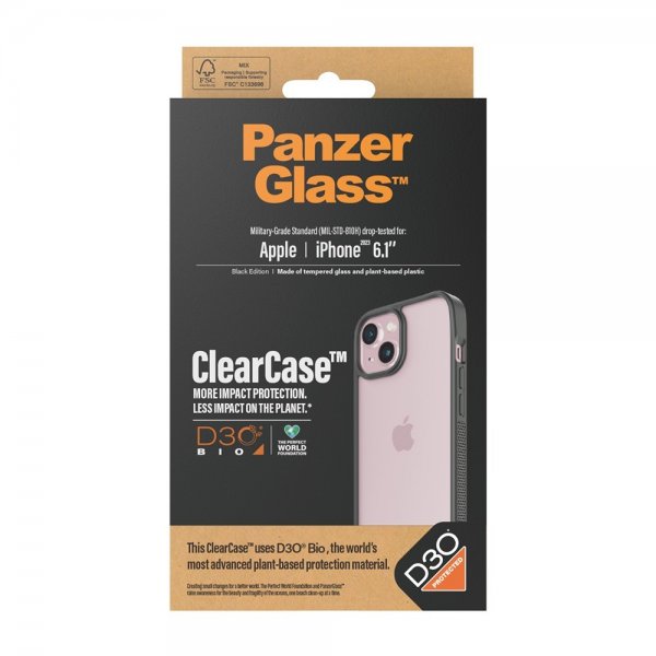 PanzerGlass iPhone 15 Deksel ClearCase D3O Svart