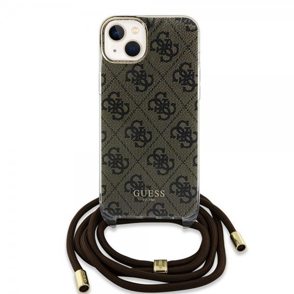 Guess iPhone 15 Deksel Crossbody Cord Brun