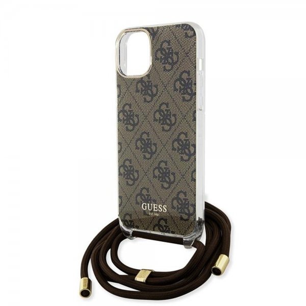 Guess iPhone 15 Deksel Crossbody Cord Brun