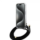 Guess iPhone 15 Deksel Crossbody Cord Svart
