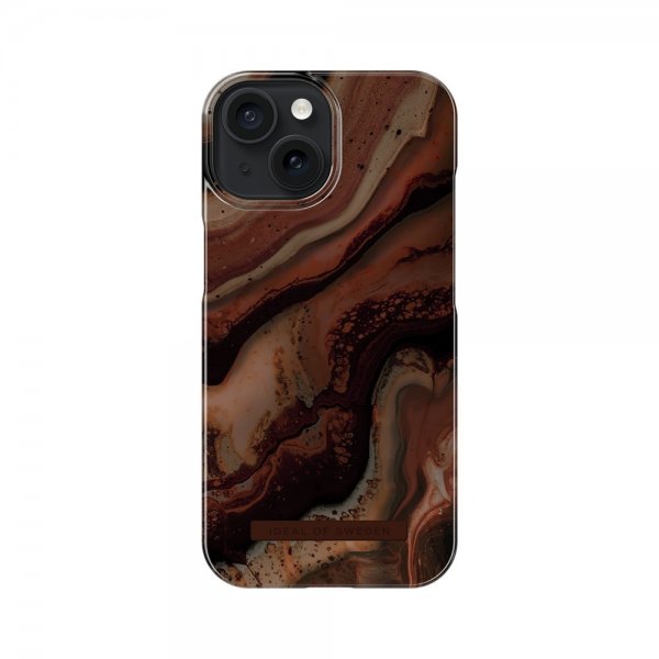 Ideal of Sweden iPhone 15 Deksel Fashion Case MagSafe Dark Amber Marble