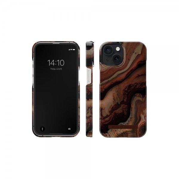 Ideal of Sweden iPhone 15 Deksel Fashion Case MagSafe Dark Amber Marble